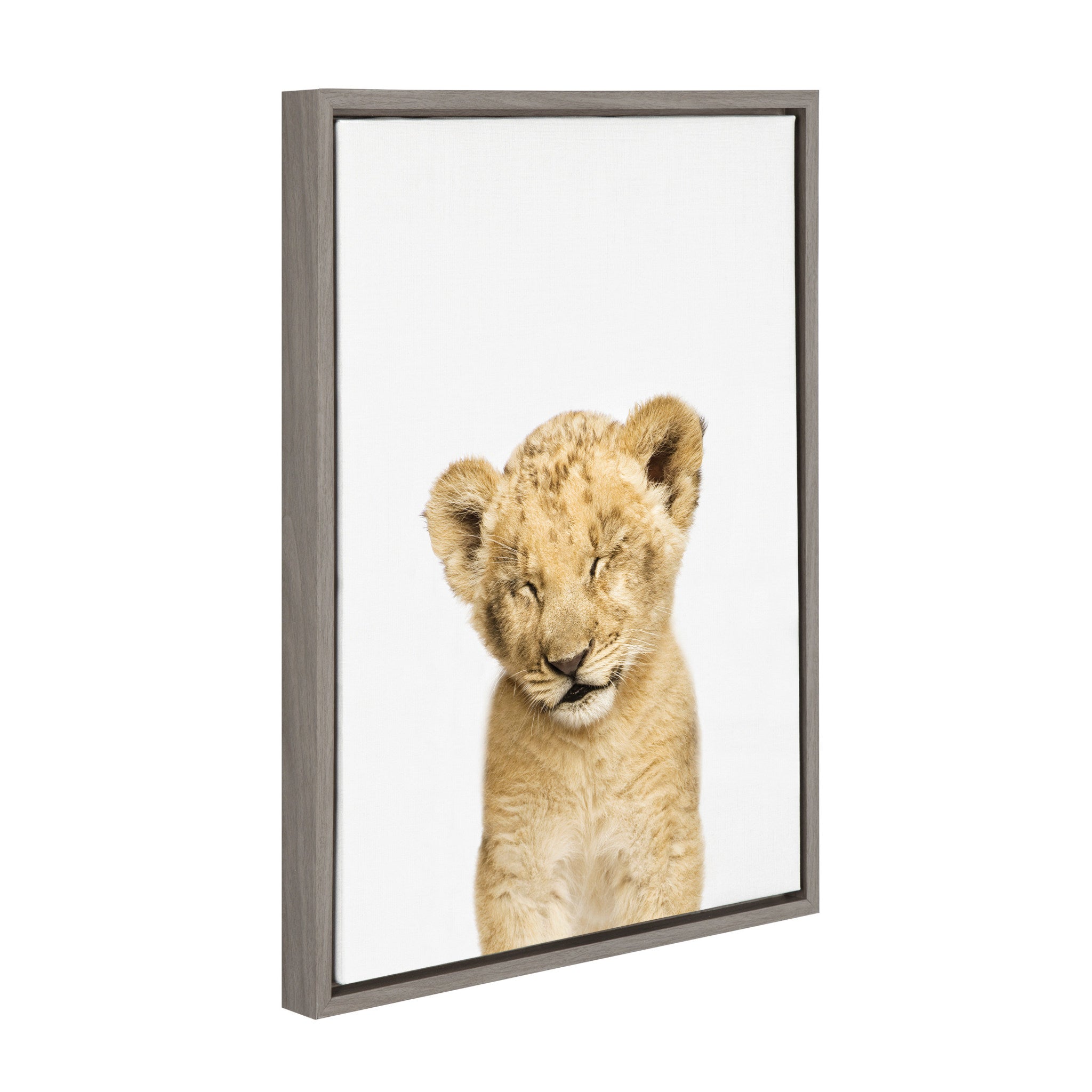 Sylvie Animal Studio Sleepy Lion Framed Canvas by kateandlaurel - product image 2 for Resin Society