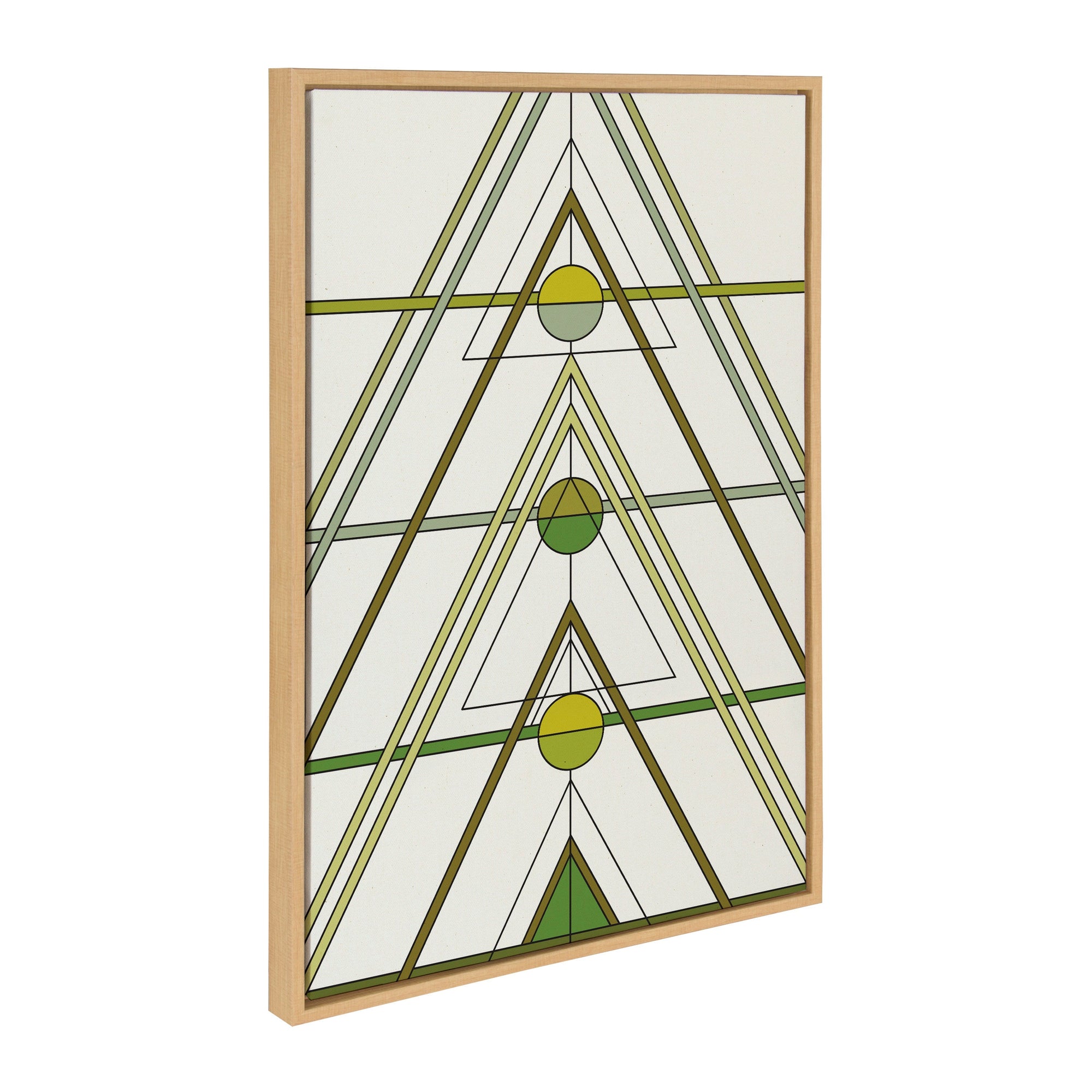 Sylvie Mid Century Modern Retro Tree Framed Canvas by kateandlaurel - main product image for Resin Society