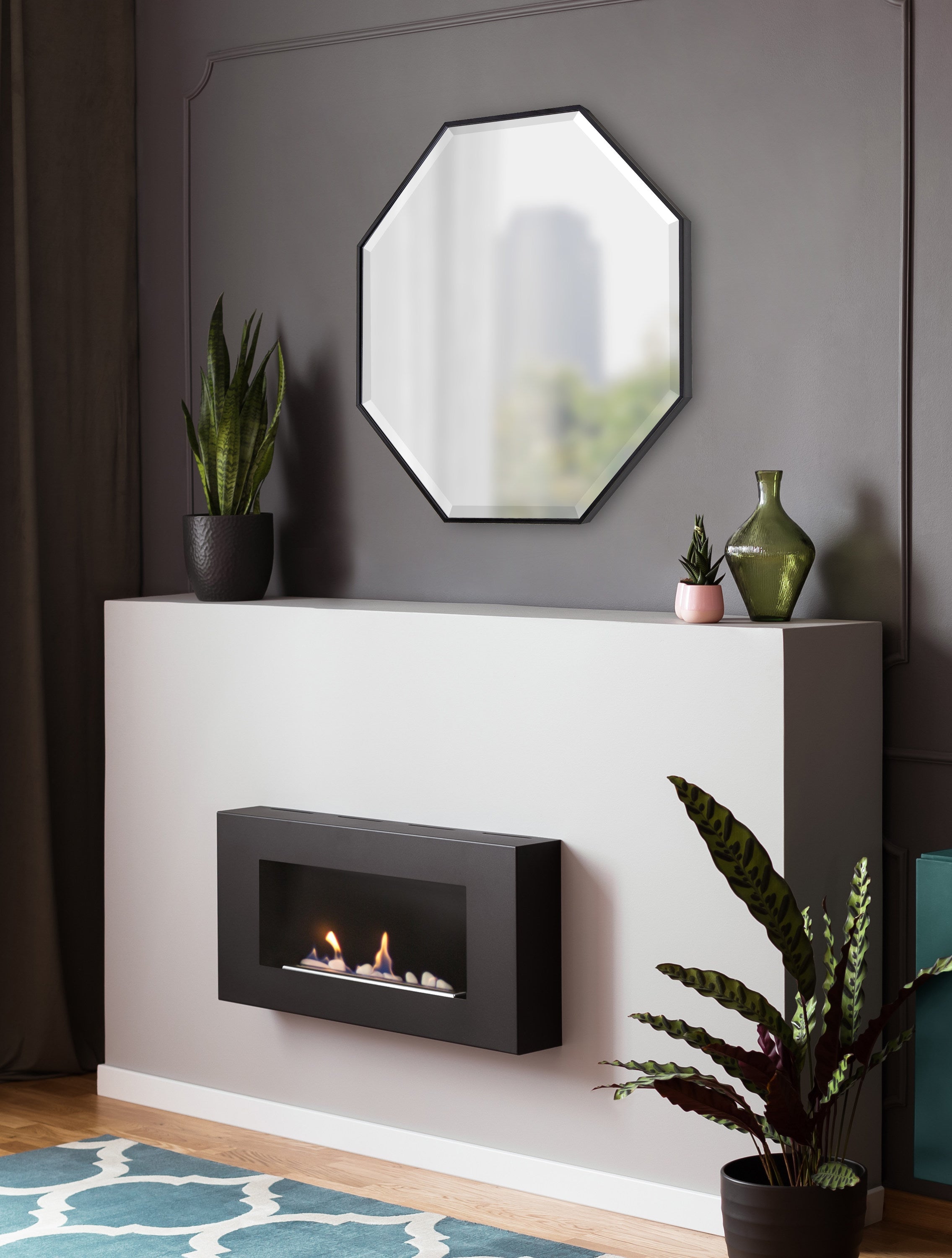 Rhodes Framed Octagon Wall Mirror by kateandlaurel - product image 11 for Resin Society
