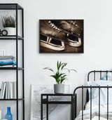 Sylvie Leather Hockey Skates Framed Canvas by kateandlaurel - product image 7 for Resin Society