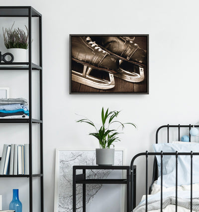 Sylvie Leather Hockey Skates Framed Canvas by kateandlaurel - product image 7 for Resin Society