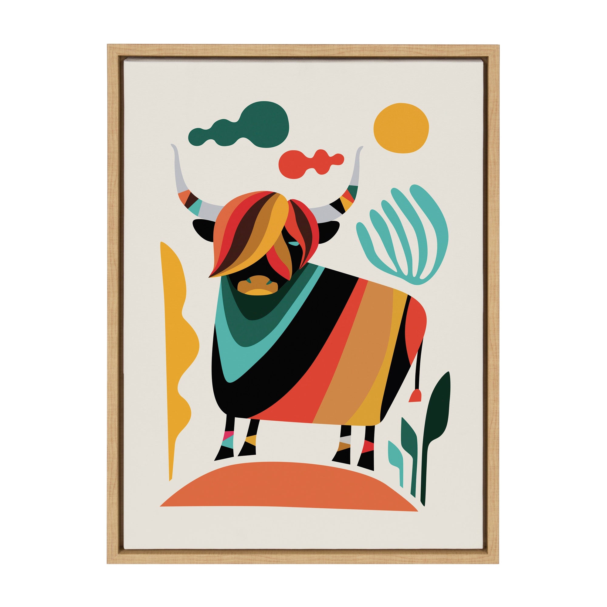 Sylvie Cow Framed Canvas by kateandlaurel - main product image for Resin Society