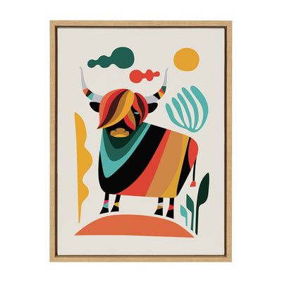 Sylvie Cow Framed Canvas by kateandlaurel - main product image for Resin Society