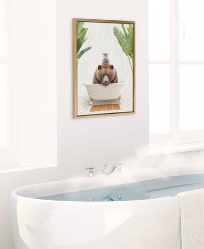 Sylvie Big Bear Bali Bath Framed Canvas by kateandlaurel - product image 4 for Resin Society