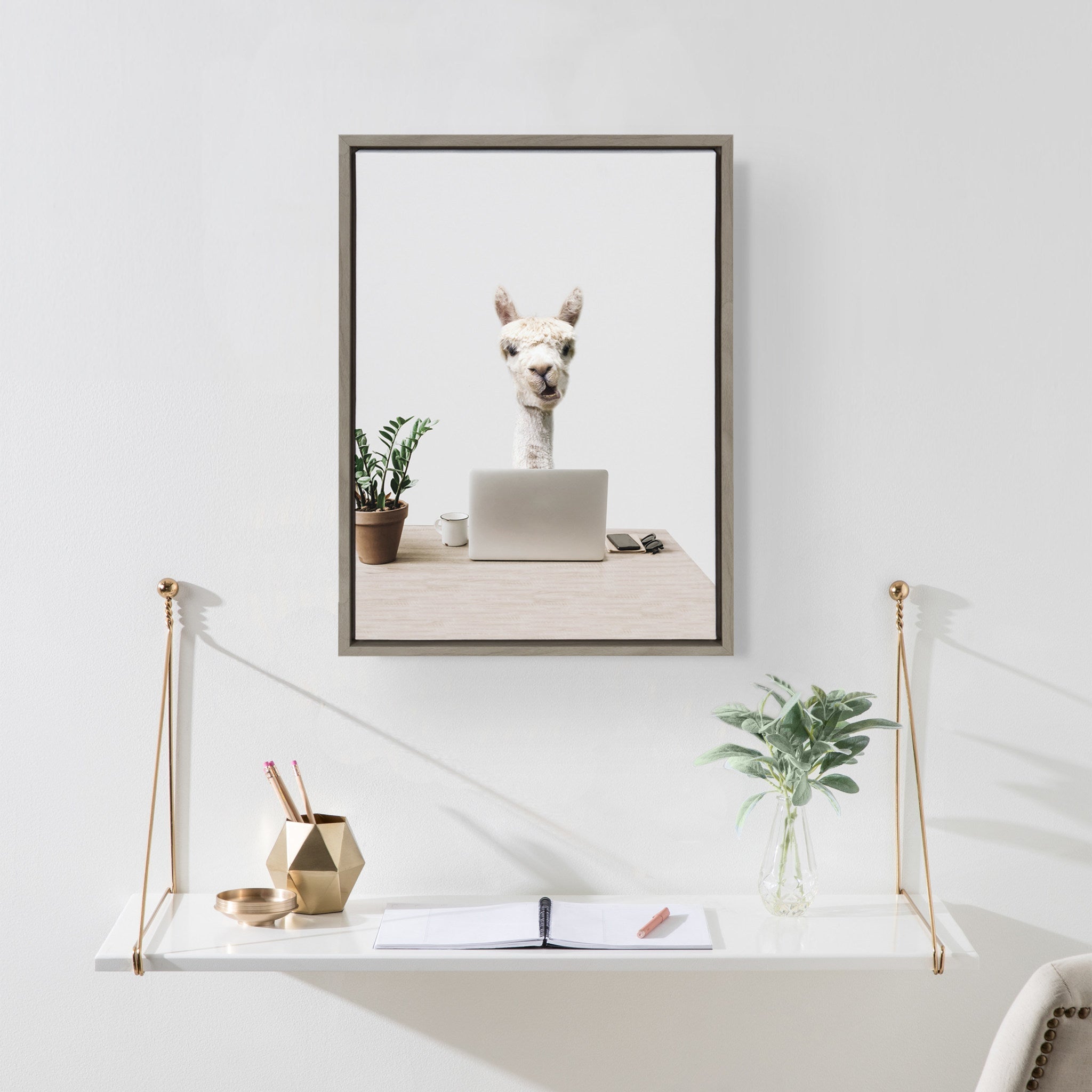 Sylvie Mr. Al Paca here, I’m in Distribution Framed Canvas by kateandlaurel - product image 8 for Resin Society