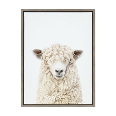 Sylvie Sheep Bangs Portrait Framed Canvas by Amy Peterson Art Studio