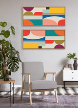 Sylvie Mid Century Modern Pattern Framed Canvas