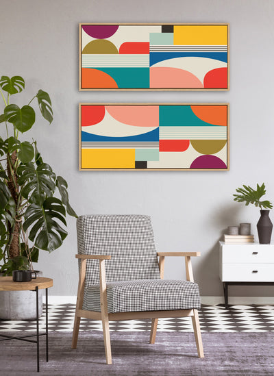 Sylvie Mid Century Modern Pattern Framed Canvas