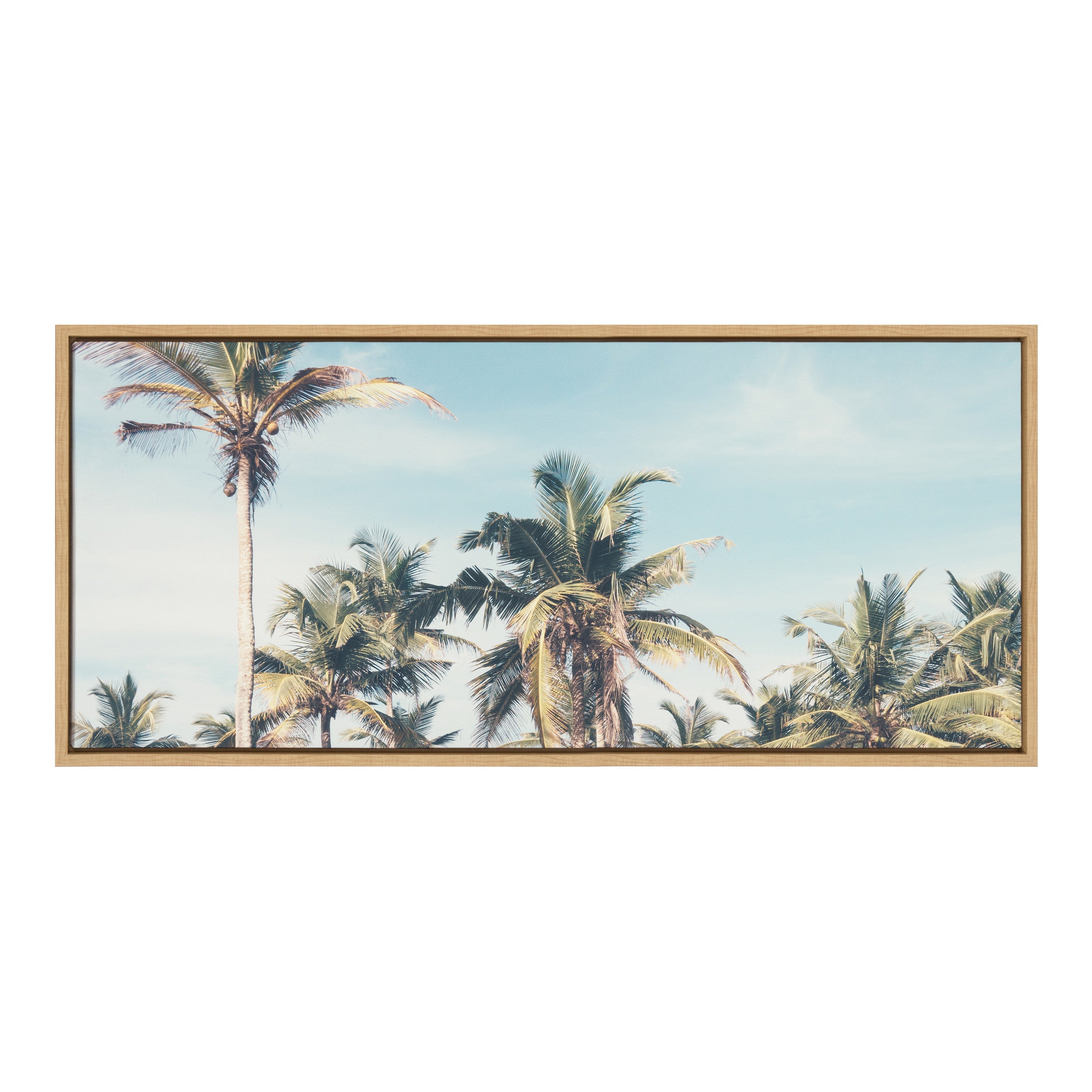Sylvie Coastal Coconut Palm Tree Beach Framed Canvas by kateandlaurel - product image 2 for Resin Society