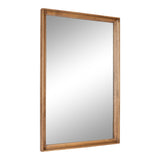Hatherleigh Rectangle Wall Mirror with rustic brown natural wood frame hanging on a wall