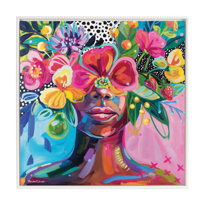 Sylvie Beaded She Was A Curious Mind Framed Canvas by Rachel Christopoulos