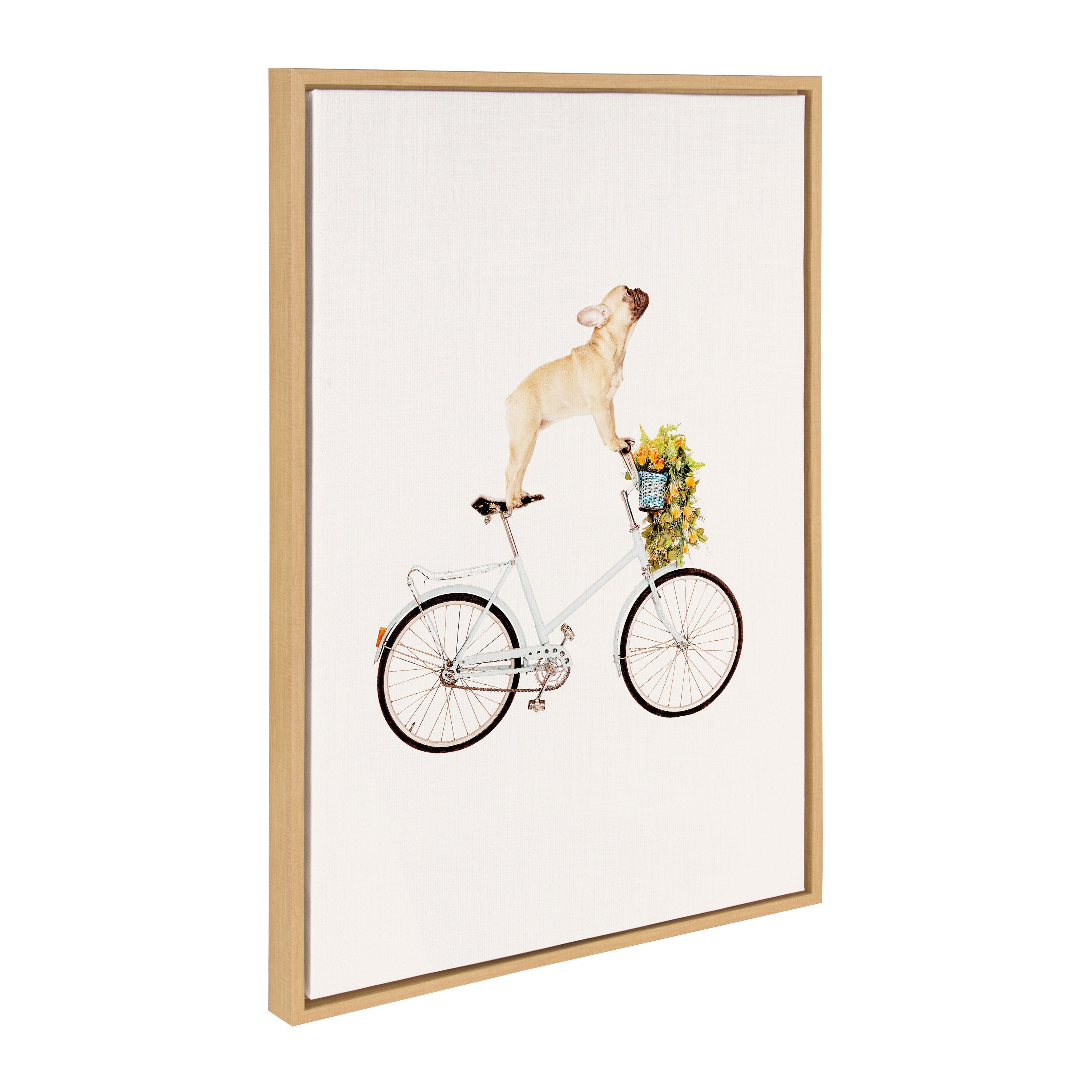 Sylvie Frenchie Bulldog on a Bicycle Framed Canvas by Amy Peterson Art Studio