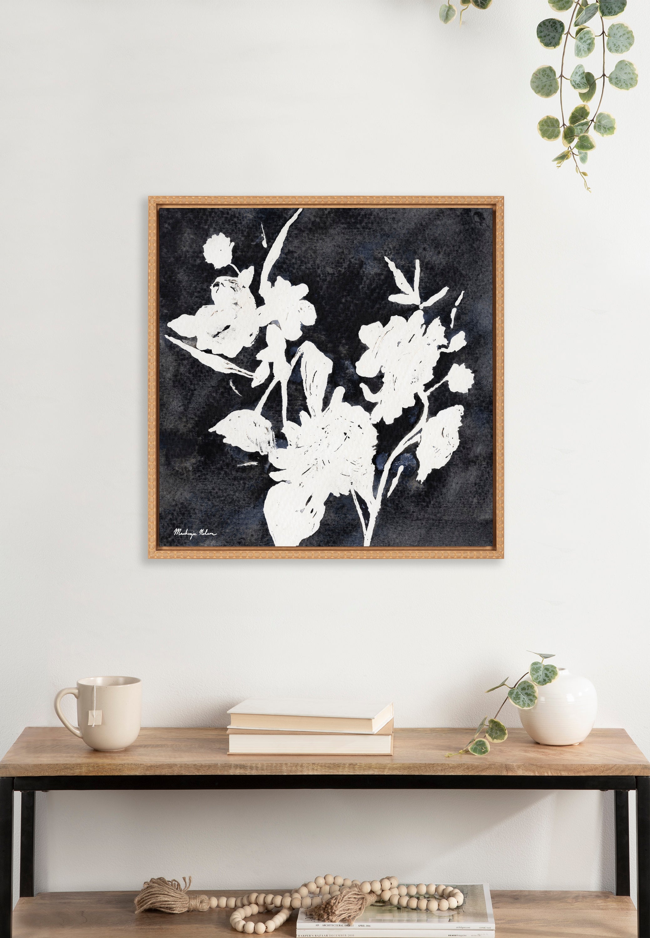 Sylvie Beaded Wildflowers Framed Canvas by Mackenzie Nelson