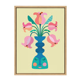 Sylvie Mid Century Modern Tulips Framed Canvas by kateandlaurel - main product image for Resin Society