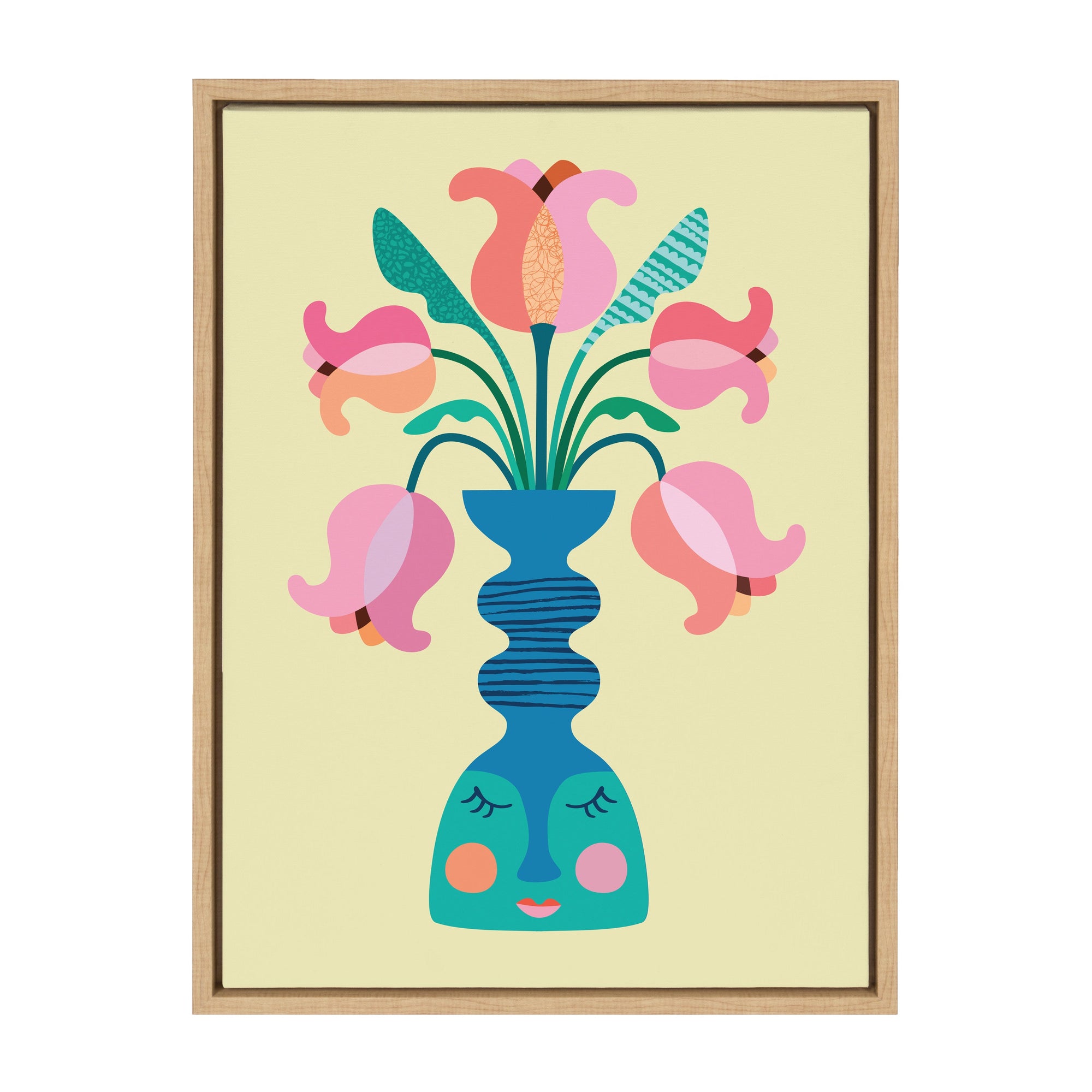 Sylvie Mid Century Modern Tulips Framed Canvas by kateandlaurel - product image 10 for Resin Society