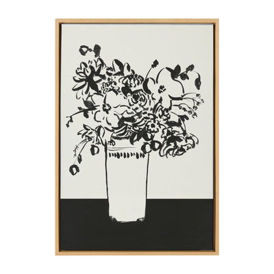 Sylvie 1043 Black and White Vase Framed Canvas by Teju Reval of by kateandlaurel - product image 7 for Resin Society