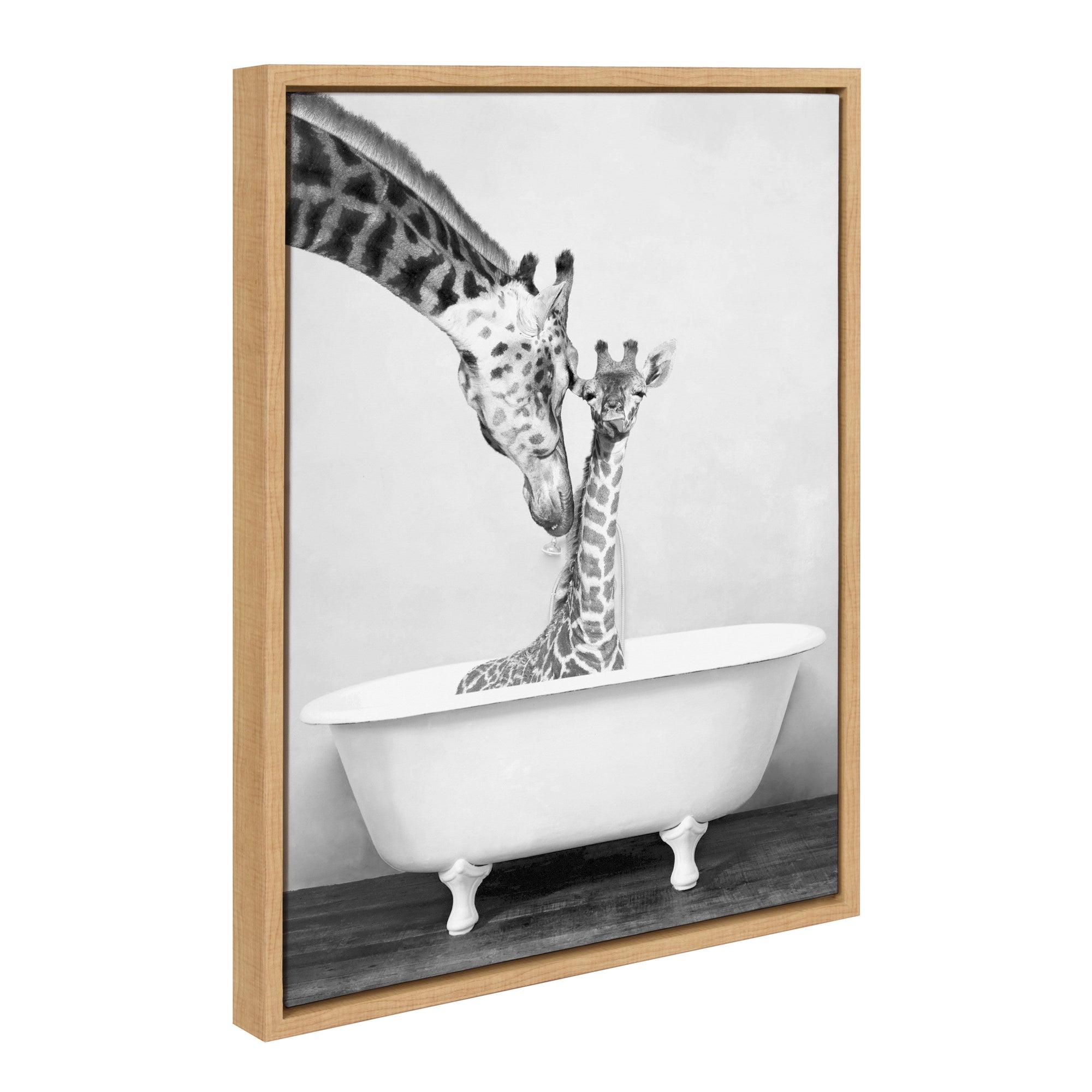 Sylvie Giraffe In Tub Framed Canvas by kateandlaurel - product image 9 for Resin Society