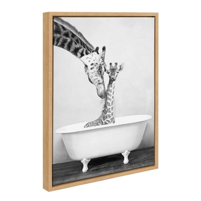 Sylvie Giraffe In Tub Framed Canvas by kateandlaurel - product image 9 for Resin Society