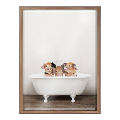 Blake Three Little Pigs in Vintage Bathtub Framed Printed Glass by kateandlaurel - product image 2 for Resin Society