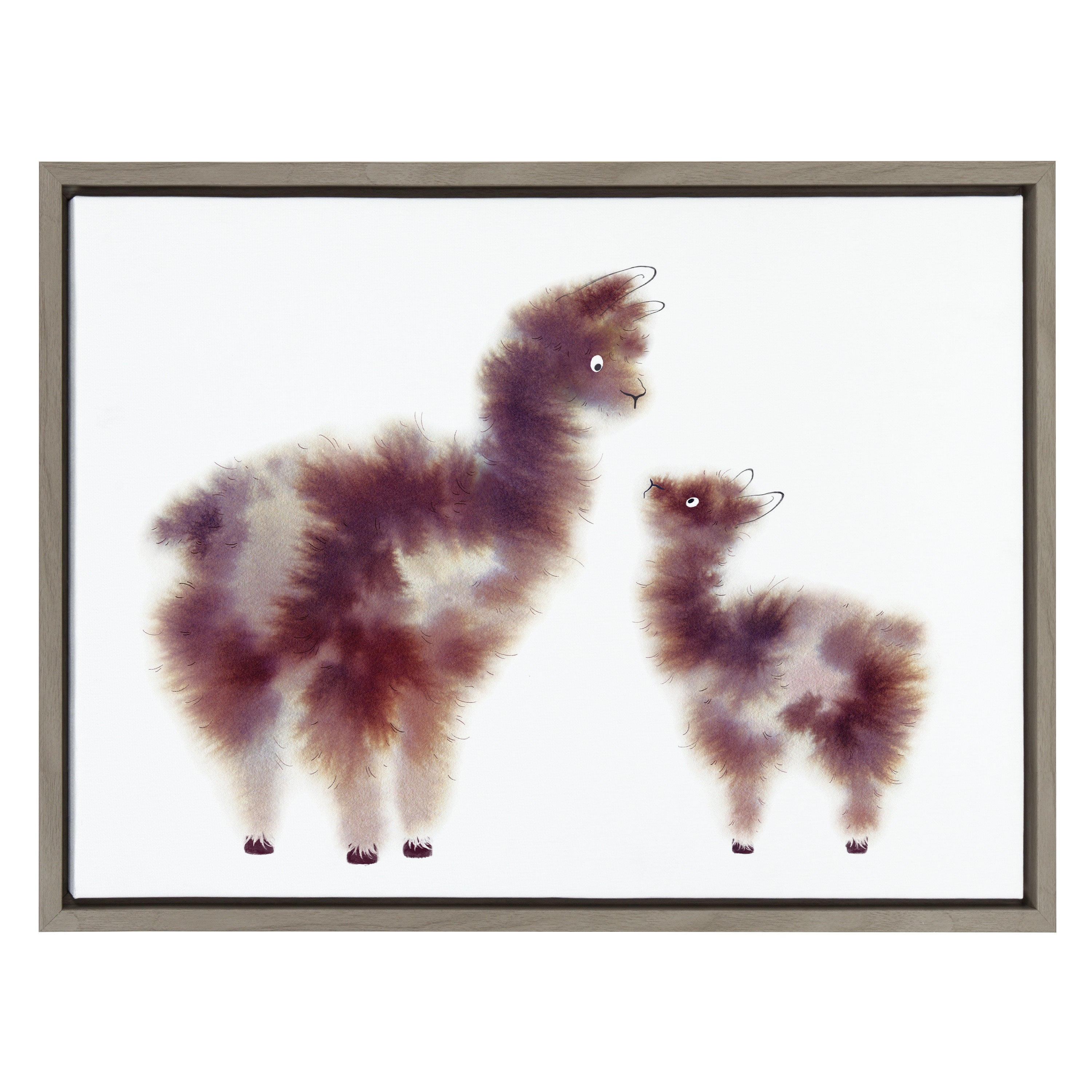 Sylvie Alpaca Floofs Framed Canvas by Faryn Hughes