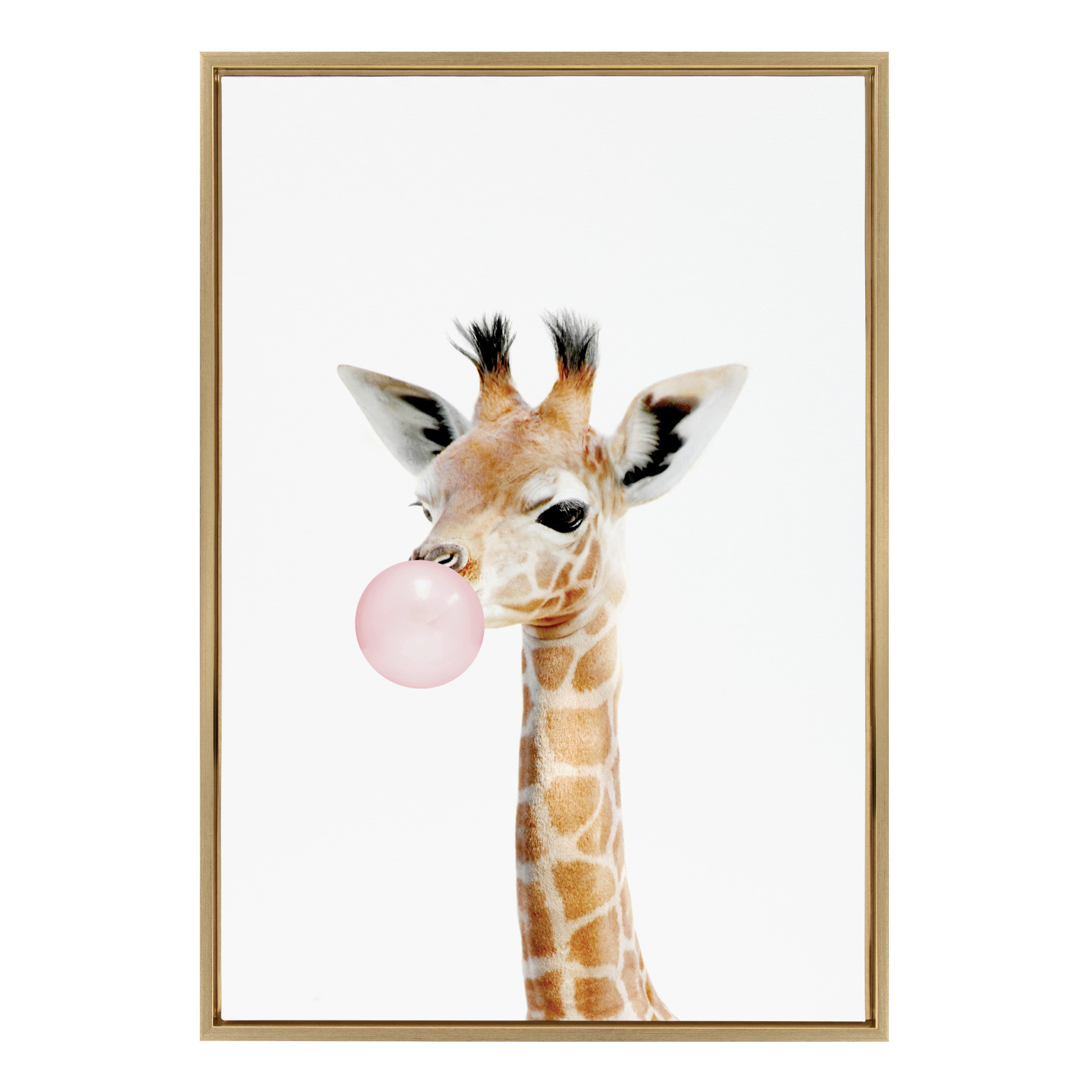 Sylvie Bubble Gum Giraffe Framed Canvas by Amy Peterson Art Studio by kateandlaurel - product image 8 for Resin Society