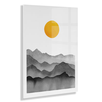 Black Yellow Mountain Range Silhouette Floating Acrylic Art by kateandlaurel - product image 10 for Resin Society