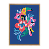 Sylvie Mid Century Modern Hibiscus Framed Canvas by kateandlaurel - main product image for Resin Society