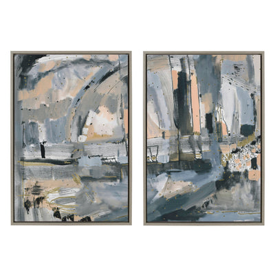 Sylvie Harbor Nights Set No 1 and Harbor Nights Set No 2 Framed Canvas by kateandlaurel - main product image for Resin Society