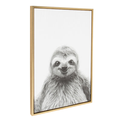 Sylvie Sloth Framed Canvas by Simon Te Tai by kateandlaurel - product image 2 for Resin Society