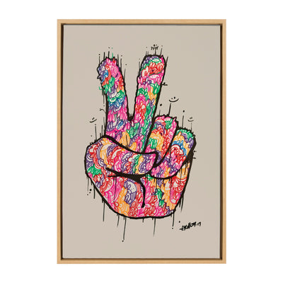 Sylvie Peace Sign Framed Canvas by kateandlaurel - product image 2 for Resin Society