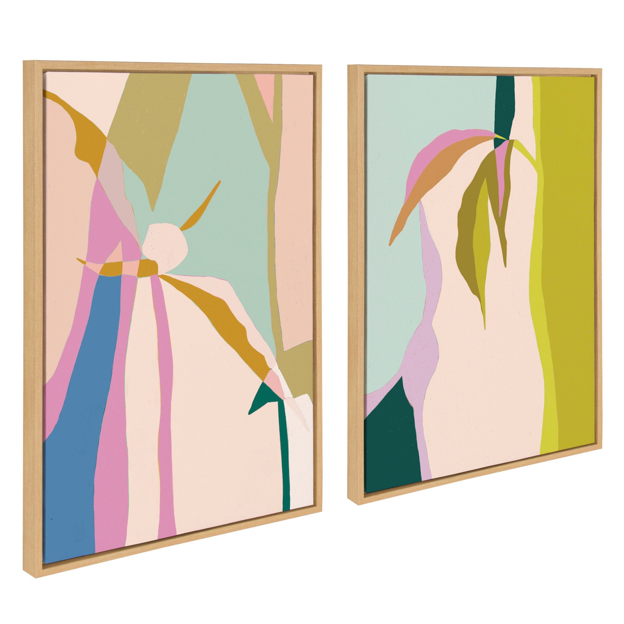 Sylvie Delight in the Moment 1 and 2 Framed Canvas by kateandlaurel - product image 2 for Resin Society