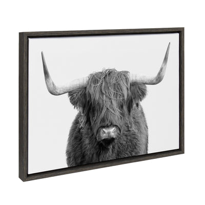Sylvie Highland Cow Portrait Framed Canvas by Amy Peterson Art Studio by kateandlaurel - product image 14 for Resin Society