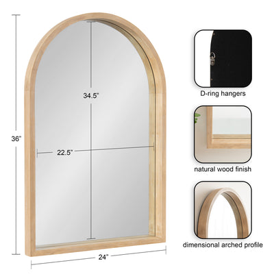 Hutton Wood Framed Arch Mirror by kateandlaurel - product image 2 for Resin Society