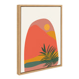 Sylvie Tropical Landscape Framed Canvas by kateandlaurel - framed canvas showing neutral toned tropical landscape artwork