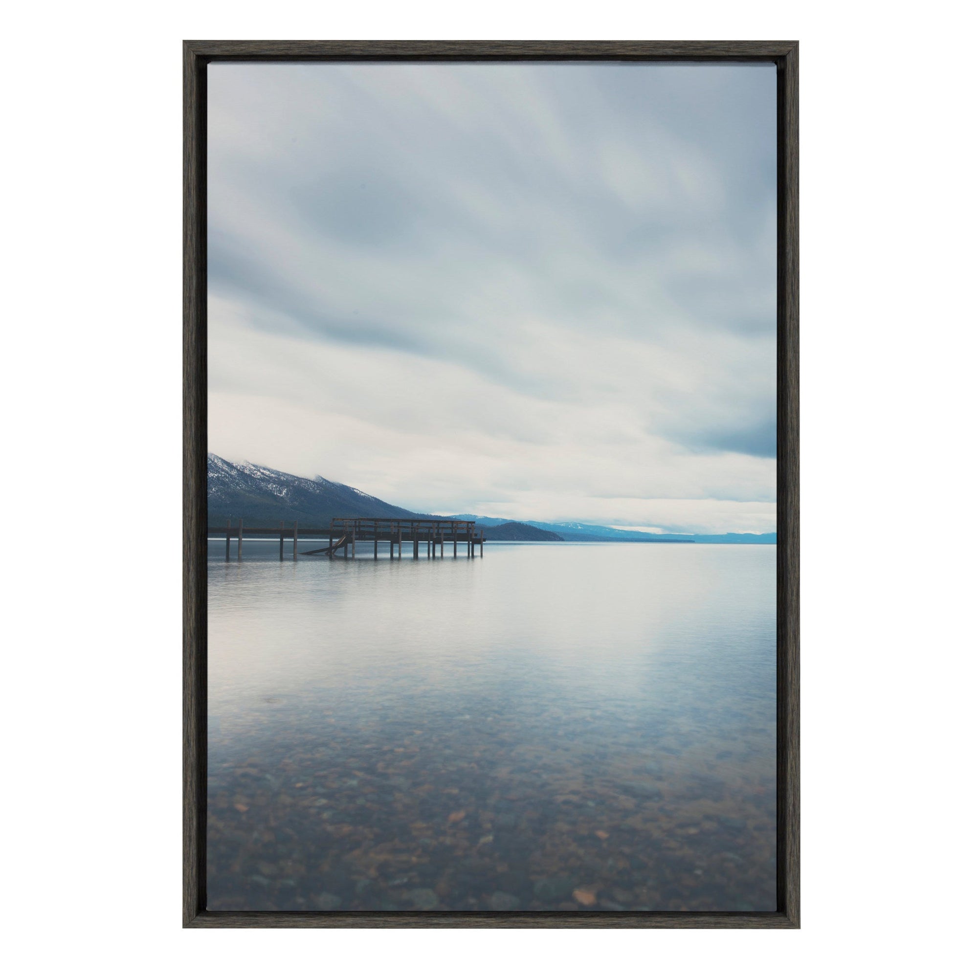 Sylvie Lake Tahoe Reflections Framed Canvas by Laura Evans by kateandlaurel - main product image for Resin Society