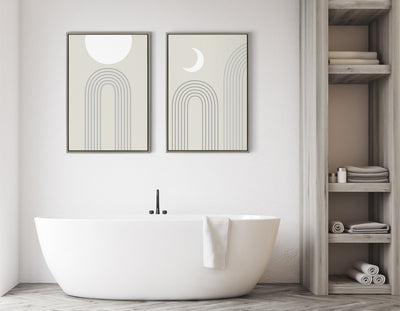Sylvie Full Moon over the Mountain Top Framed Canvas by kateandlaurel - product image 5 for Resin Society