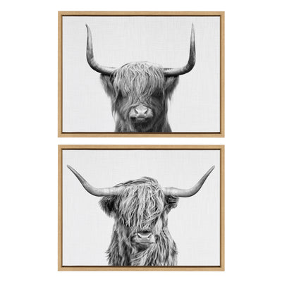 Sylvie Highland and Highland Cow 2 Framed Canvas by kateandlaurel - product image 8 for Resin Society