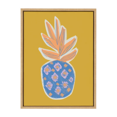 Sylvie Blue Pineapple Framed Canvas by kateandlaurel - main product image for Resin Society