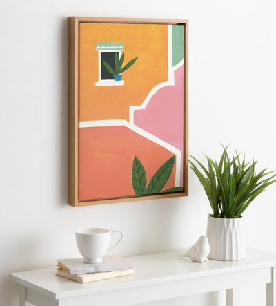 Sylvie Village Walls Framed Canvas by kateandlaurel - product image 6 for Resin Society