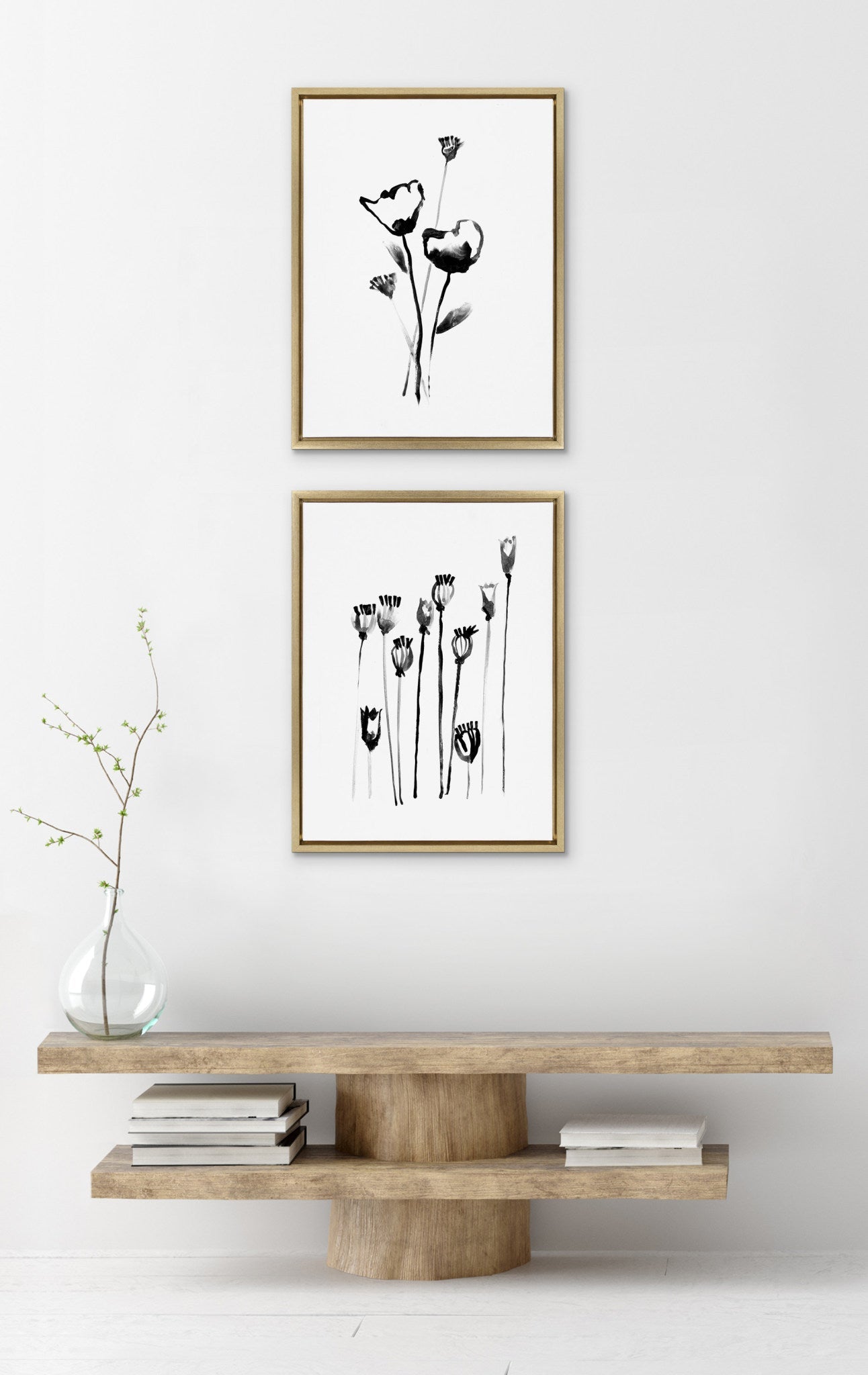 Sylvie Wildflowers and Seed Pods Framed Canvas Set by kateandlaurel - product image 6 for Resin Society