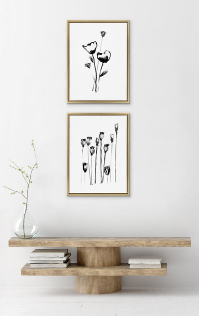 Sylvie Wildflowers and Seed Pods Framed Canvas Set by kateandlaurel - product image 6 for Resin Society