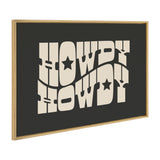 Black framed canvas art 'Howdy Star' landscape by Honey Island Studio featuring a western landscape in neutral tones.