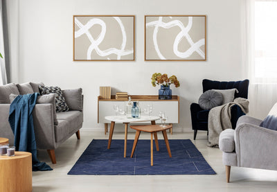 Sylvie White Lines Framed Canvas by kateandlaurel - product image 5 for Resin Society