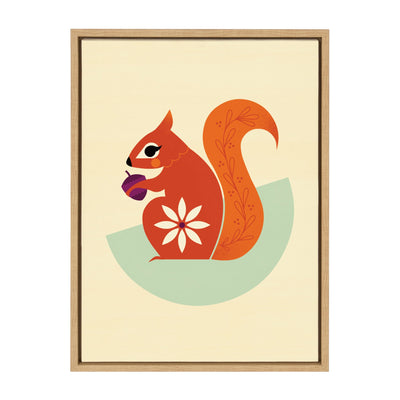 Sylvie Squirrel Framed Canvas by Amber Leaders Designs
