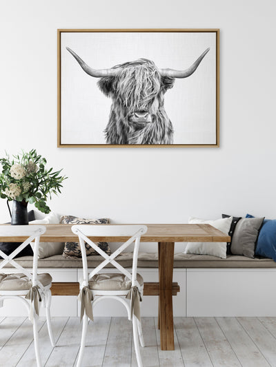 Sylvie Highland Cow 2 Framed Canvas