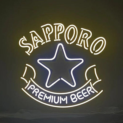 Sapporo Premium Beer with Star Neon Signs Light by Neon Signs Land - product image 2 for Resin Society