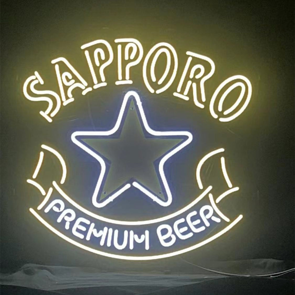 Sapporo Premium Beer with Star Neon Signs Light by Neon Signs Land - main product image for Resin Society