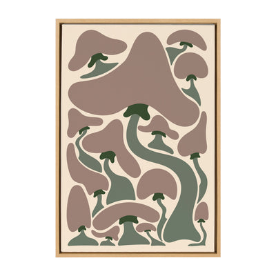 Sylvie Groovy Mushrooms 1 Framed Canvas by Carrie Cantwell