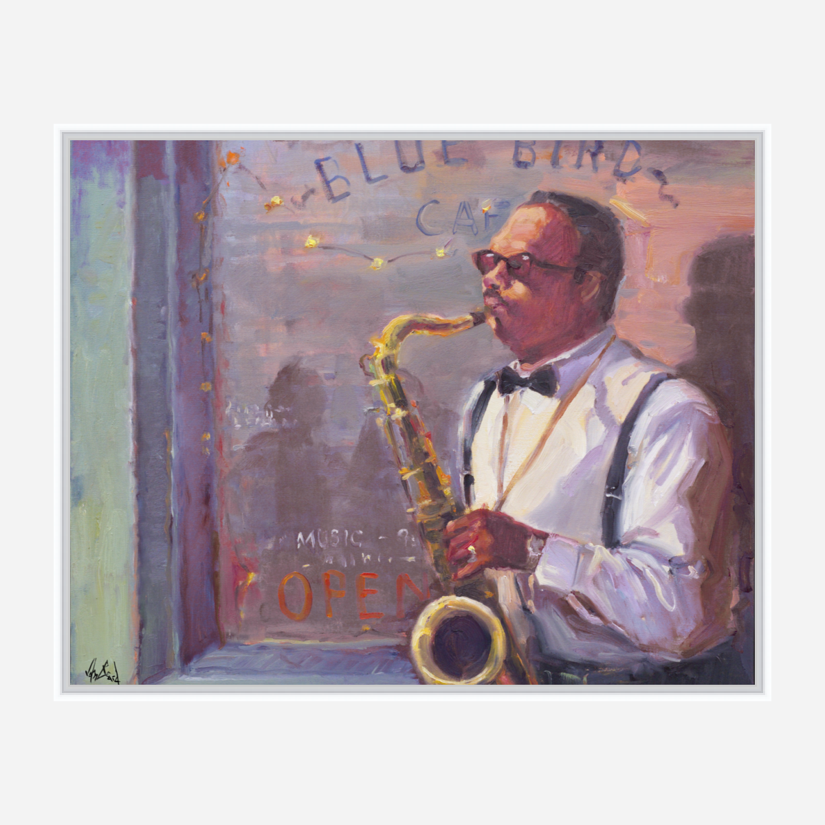 Sax Player Artist Enhanced Canvas Print by John Beard Collection - product image 6 for Resin Society