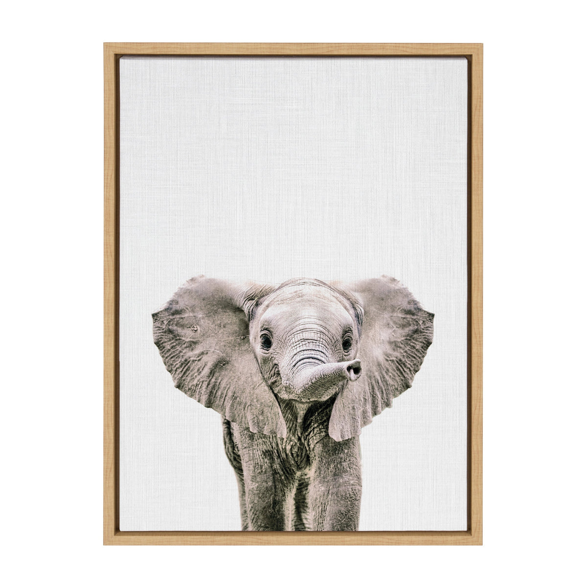 Sylvie Baby Elephant Color Framed Canvas by kateandlaurel - product image 2 for Resin Society